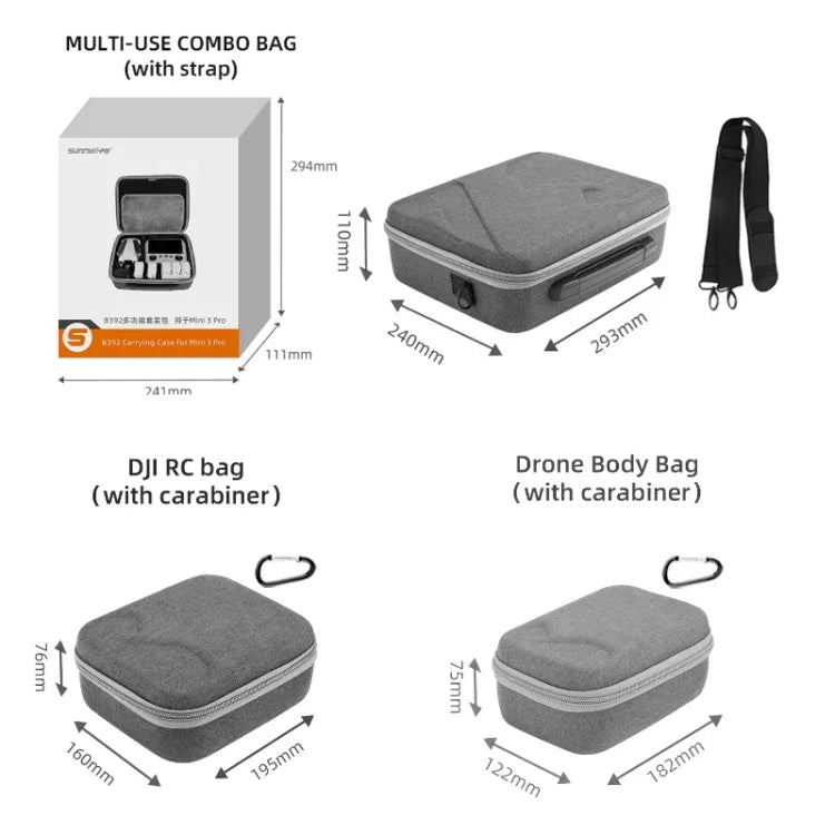 حقيبة تخزين واقية لطائرة درون Sunnylife لطراز DJI Mini 3 Pro، الطراز: MM3-B390، MM3-B391، MM3-B392، MM3-B397