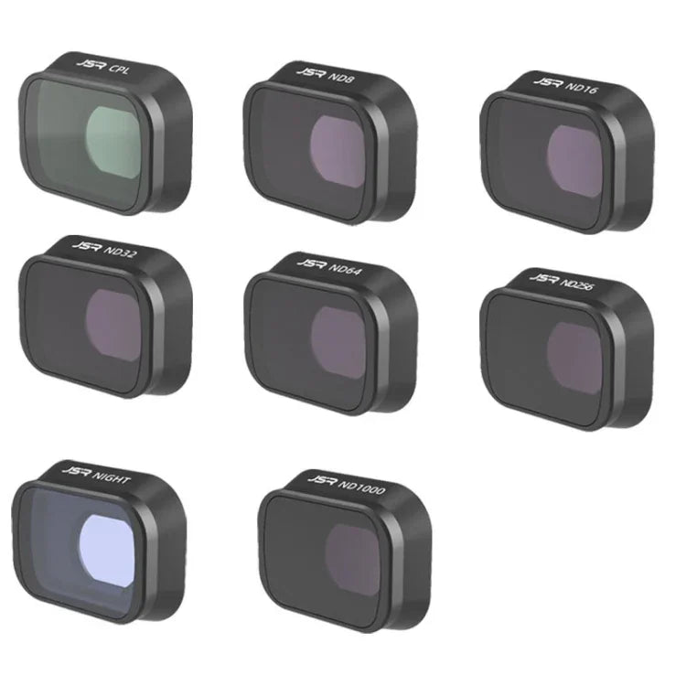 فلاتر JUNESTAR لطائرة DJI Mini 3 Pro، الموديل: MCUV JSR-1663-01، CPL JSR-1663-02، ND8 JSR-1663-03، ND16 JSR-1663-04، ND32 JSR-1663-05، ND64 JSR-1663-06، ND256 JSR-1663-07، ND1000 JSR-1663-08، ND8PL JSR-1663-09، ND16PL JSR-1663-10، ND32PL JSR-1663-11
