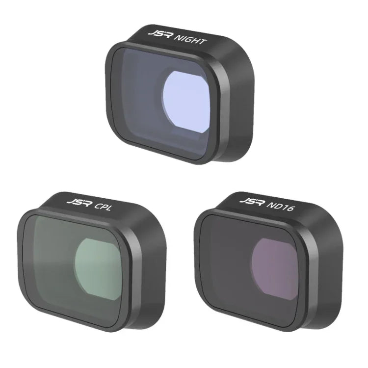 فلاتر JUNESTAR لطائرة DJI Mini 3 Pro، الموديل: MCUV JSR-1663-01، CPL JSR-1663-02، ND8 JSR-1663-03، ND16 JSR-1663-04، ND32 JSR-1663-05، ND64 JSR-1663-06، ND256 JSR-1663-07، ND1000 JSR-1663-08، ND8PL JSR-1663-09، ND16PL JSR-1663-10، ND32PL JSR-1663-11