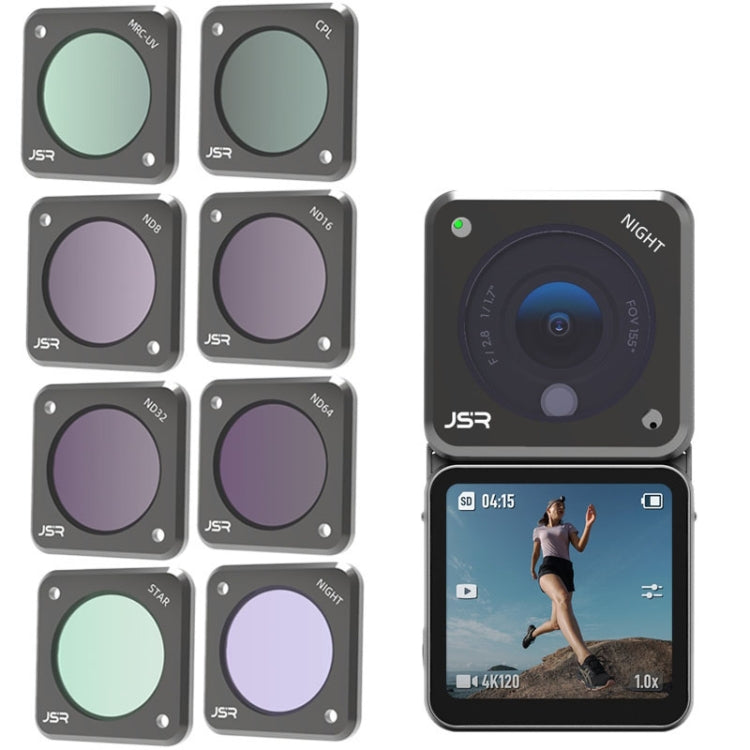 فلاتر كاميرا الحركة JUNESTAR لجهاز DJI Action 2، النمط: CPL، ND4، ND8، ND16، ND32، ND64، ND1000، ND8PL، ND64PL، ماكرو 10X، ليلي، نجمي، CS-3IN1، CS-4in1، CS-4in1 (NDPL)، CS-6IN1، CS-8in1