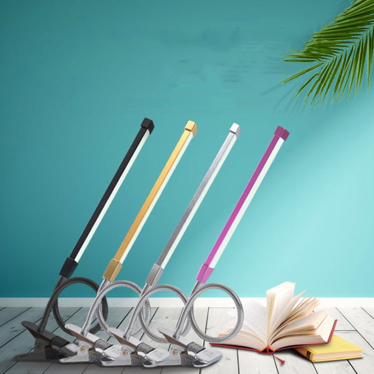 مصباح مشبك USB لحماية عين الطلاب LED قابل للتعتيم، بنفسجي، ذهبي، أسود، فضي