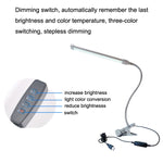 مصباح مشبك USB لحماية عين الطلاب LED قابل للتعتيم، بنفسجي، ذهبي، أسود، فضي
