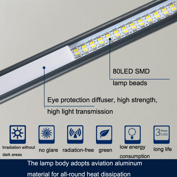 مصباح مشبك USB لحماية عين الطلاب LED قابل للتعتيم، بنفسجي، ذهبي، أسود، فضي