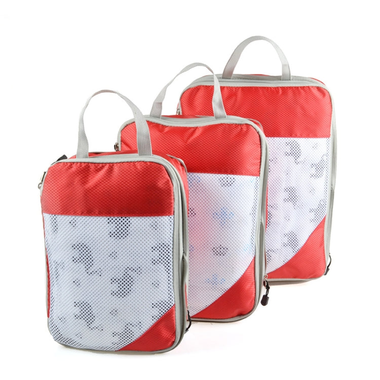 3 PCS/Set Travel Waterproof Compression Clothes Storage Bag, Orange With Net, Nevy With Net, Pink With Net, Red With Net, Green With Net, Gray With Net, Black With Net, Gray Without Net, Black Without Net, Red Without Net, Blue Without Net             ...