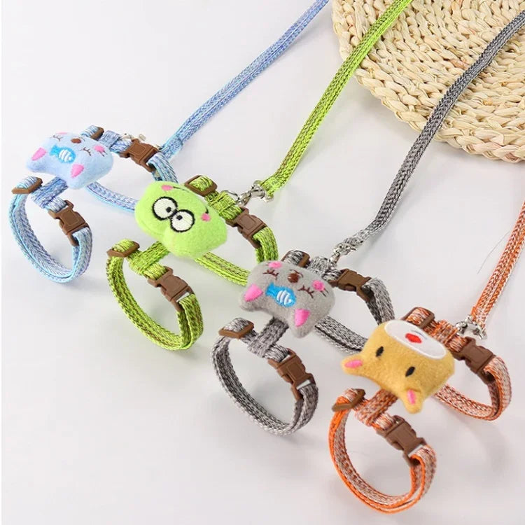 Comfortable Adjustable Anti-Escape Cat Leash, S, L