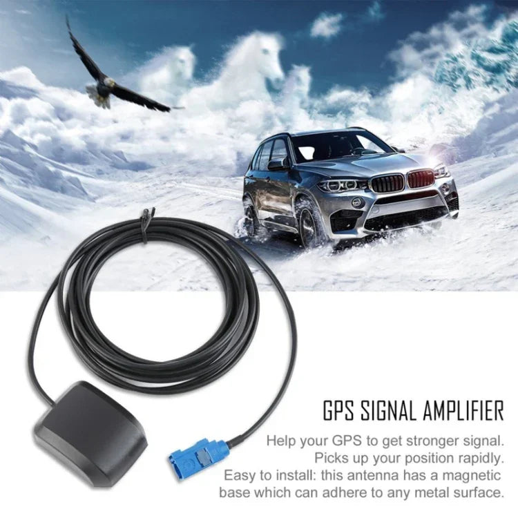 مضخم هوائي GPS للأقمار الصناعية DVD ملاحة السيارة GPS-01، واجهة SMA/FAKRA-C، قاعدة مغناطيسية