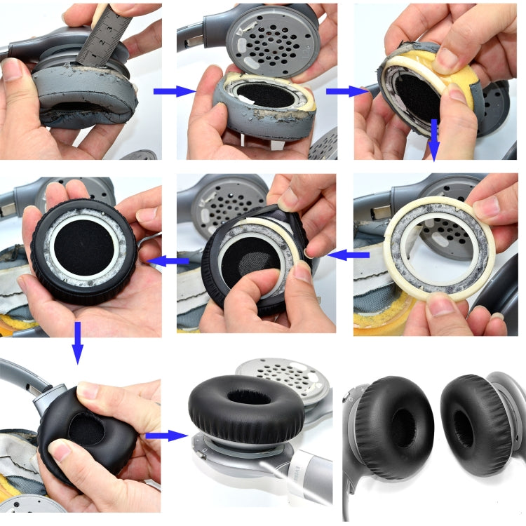 2 قطع غطاء إسفنجي لسماعة الرأس لـ JBL Everest-310، النمط: وسادات أذن، شريط رأس