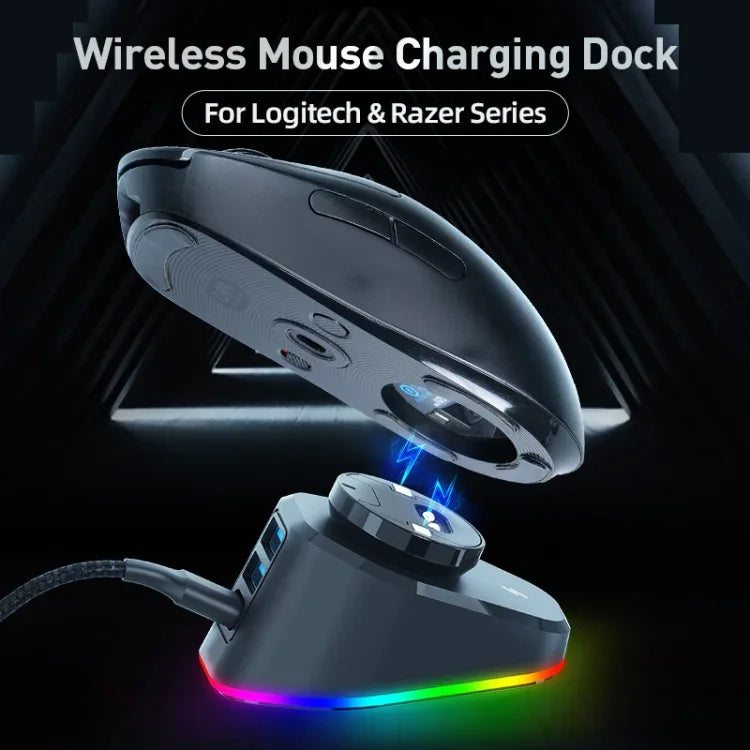 قاعدة شحن لاسلكية لفأرة Logitech G502 / GPW1 / 2، أسود منسوج، أسود ستريم، أبيض منسوج، أبيض ستريم