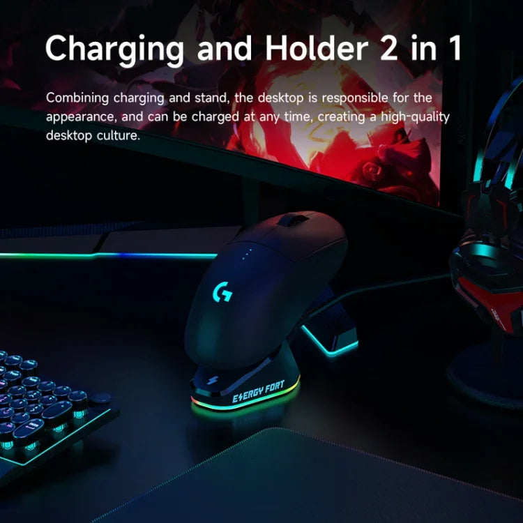قاعدة شحن لاسلكية لفأرة Logitech G502 / GPW1 / 2، أسود منسوج، أسود ستريم، أبيض منسوج، أبيض ستريم