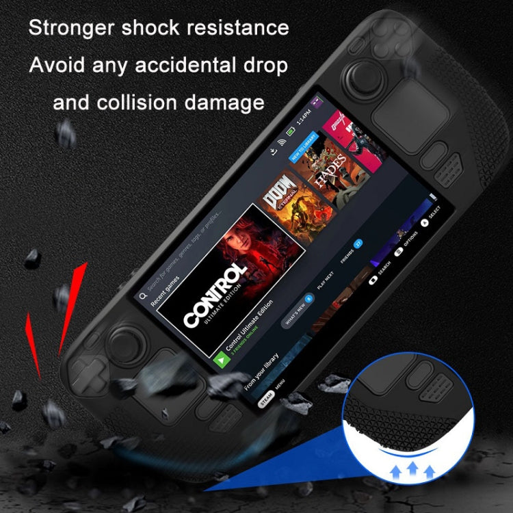غطاء سيليكون شامل مع غطاء زر لـ Steam Deck، (أسود)، (أزرق)، (أحمر)، (وردي)