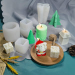 DIY Christmas Candle Aromatherapy Gypsum Silicone Mold, Shape:, Santa, Simple Christmas Tree, Triangular Christmas Tree, Christmas Gift, Single Stereo, Snow House 3, Single Christmas Cylinder, Origami Christmas Tree, 8 Cone Contest Christmas Tree