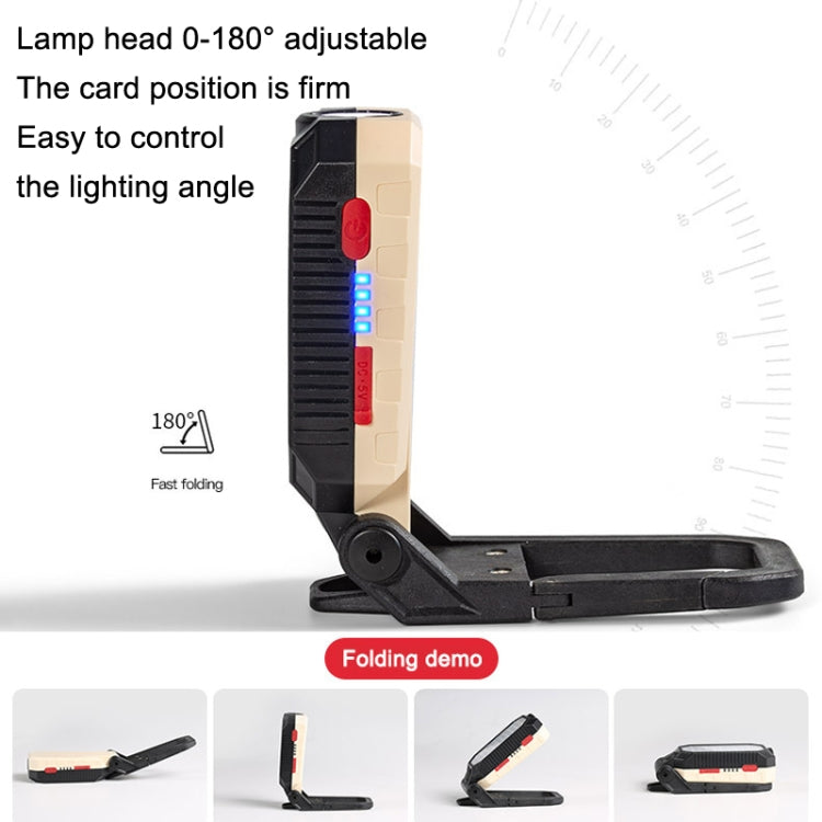 مصباح عمل COB مع شحن USB، مصباح طوارئ مع خطاف، المواصفات: W598A 8 ثقوب، W598B صغير، W599A 10 ثقوب، W599B كبير