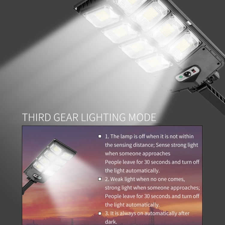 مصباح طريق LED قوي مزدوج الصف مع مستشعر للحديقة الشمسية E-SMARTER، النمط: W789A-4، W789B-4