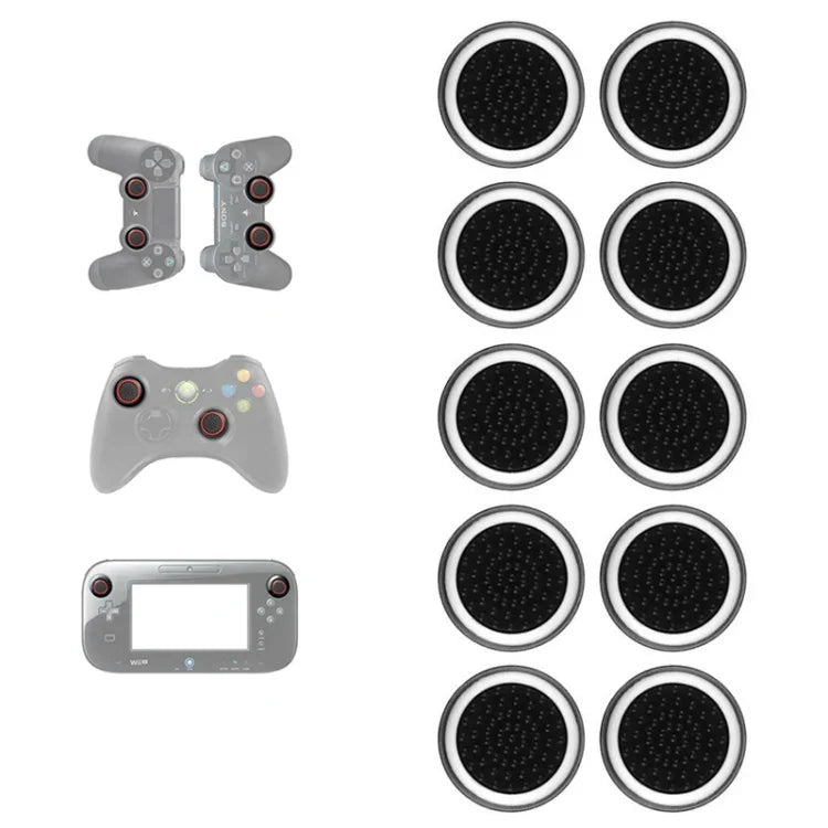 10 أغطية أزرار سيليكون مضيئة لعصا التحكم لأجهزة PS5/PS4/PS3/ONE/360/PRO/series X/S