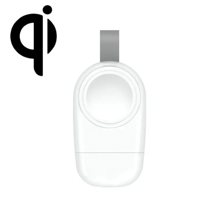 شاحن لاسلكي محمول USB بمغناطيس شفط لساعة آبل 1/2/3/4/5/6/7/SE، أبيض