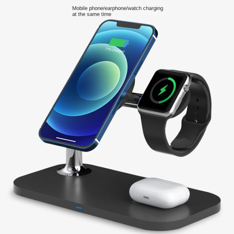 شاحن لاسلكي مغناطيسي 3 في 1 لهواتف iPhone12/13/14/15/16 وiWatch وAirPods، 3 في 1 أبيض، 3 في 1 أسود