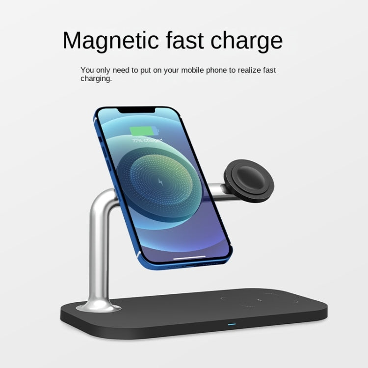 شاحن لاسلكي مغناطيسي 3 في 1 لهواتف iPhone12/13/14/15/16 وiWatch وAirPods، 3 في 1 أبيض، 3 في 1 أسود