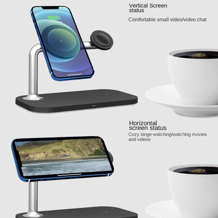 شاحن لاسلكي مغناطيسي 3 في 1 لهواتف iPhone12/13/14/15/16 وiWatch وAirPods، 3 في 1 أبيض، 3 في 1 أسود