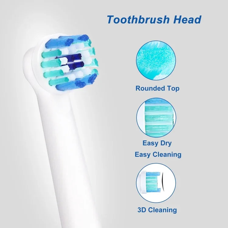 2 قطع رؤوس فرشاة بديلة لفرشاة أسنان كهربائية Oral-B، تنظيف يومي، تنظيف دقيق، تنظيف متعدد الزوايا، بياض محترف، تنظيف فلوريد الأسنان