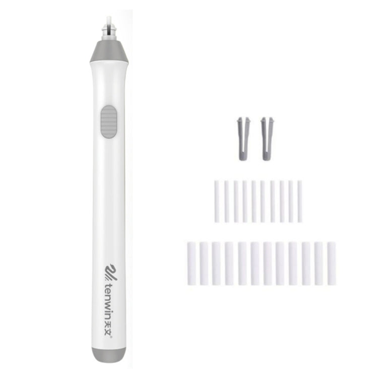 Tenwin 8302 Adjustable Electric Eraser With Rubber Refills For Sketch Drawing Erasing, Black, White, Grey