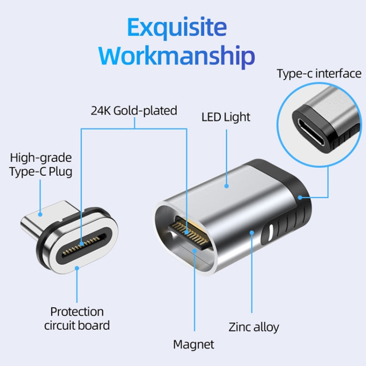 TZ28 محول مغناطيسي Type-C / USB-C لشحن سريع PD 100W 24Pin ونقل البيانات والفيديو
