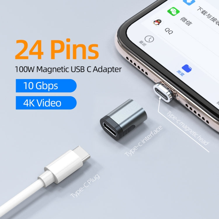 TZ28 محول مغناطيسي Type-C / USB-C لشحن سريع PD 100W 24Pin ونقل البيانات والفيديو