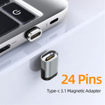 TZ28 محول مغناطيسي Type-C / USB-C لشحن سريع PD 100W 24Pin ونقل البيانات والفيديو