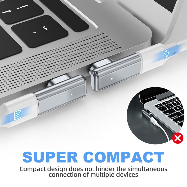 TZ30 محول مغناطيسي زاوية Type-C / USB-C لشحن سريع PD100W 24Pin لجهاز MacBook ودفتر الملاحظات