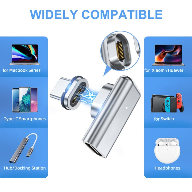 TZ30 محول مغناطيسي زاوية Type-C / USB-C لشحن سريع PD100W 24Pin لجهاز MacBook ودفتر الملاحظات