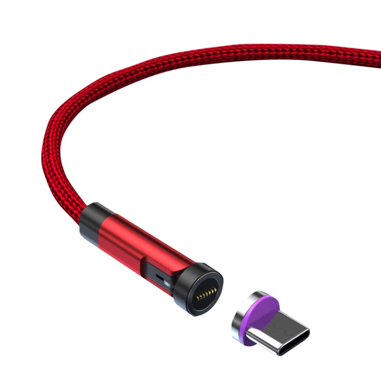 كابل بيانات شحن سريع مغناطيسي دوار CC57، الطراز: 1m + Type-C / USB-C + أحمر، 1m + Type-C / USB-C + أسود، 2m + Type-C / USB-C + أحمر، 2m + Type-C / USB-C + أسود