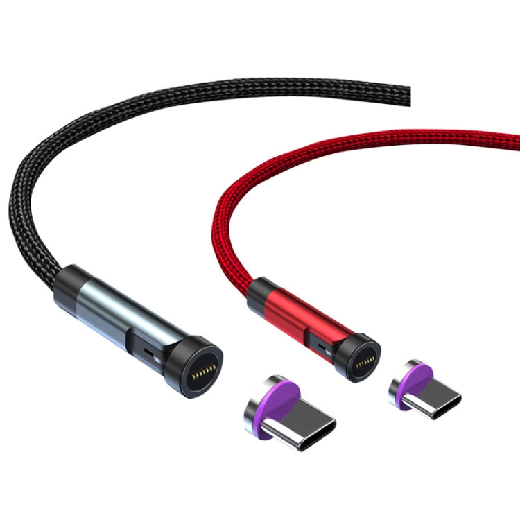 كابل بيانات شحن سريع مغناطيسي دوار CC57، الطراز: 1m + Type-C / USB-C + أحمر، 1m + Type-C / USB-C + أسود، 2m + Type-C / USB-C + أحمر، 2m + Type-C / USB-C + أسود
