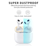 غطاء داخلي لسماعة الرأس مع ملصق واقي من الغبار لفيلم الحماية لسماعات Airpods 3، قطعتان، ألوان: أسود، ذهبي، فضي، ذهبي وردي، أحمر، أخضر، أزرق، بنفسجي
