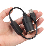 2 PCS Car USB to Cigarette Lighter Socket 5V to 12V Boost Power Adapter Cable, 35cm, 60cm, 120cm
