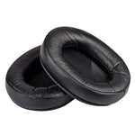 غطاء إسفنجي لسماعة الرأس قطعتان لسماعات SONY MDR-7506 / V6 / 900ST، خياطة رمادية، خياطة سوداء، خياطة بيضاء، خياطة بنية، شبكة سوداء، خياطة شبكة، شبكة سوداء بيضاء، شبكة سوداء زرقاء، شبكة سوداء خضراء، ثقوب سوداء، جلد حمل أسود، جلد حمل بني