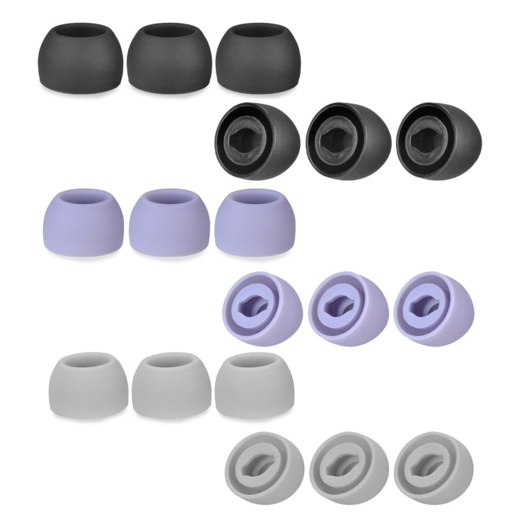 6 قطع سدادات أذن سيليكون لسماعات TWS Samsung Galaxy Buds Pro، أحجام كبيرة، متوسطة، صغيرة، ألوان: أسود، رمادي، بنفسجي
