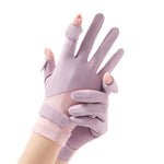 FSN02 1pair UV Resistant Ice Silk Breathable Cool Non-Slip Cycling Driving Thin Gloves, Free Code