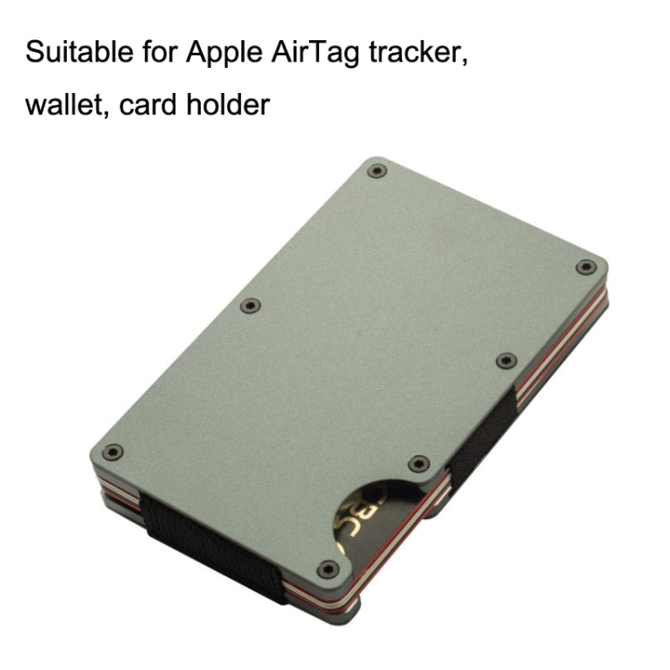 حامل بطاقات معدني منظم للحماية ZDL-05 لتعقب جهاز AirTag الجيل الثاني / AirTag الجيل الأول، أخضر عسكري، أسود، رمادي، أزرق فاتح