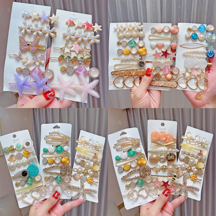 طقم مشابك شعر ملونة من سبيكة مع لؤلؤ وكريستال، 8 قطع/طقم عمل ثقيل، 8 قطع/طقم كرز، 8 قطع/طقم كرز وردي، 8 قطع/طقم نجم البحر، 7 قطع/طقم حورية البحر، 4 قطع/طقم أزرق فاتح، 6 قطع/طقم بنفسجي، 6 قطع/طقم أخضر فاتح، 8 قطع/طقم أصفر، 7 قطع/طقم أصفر