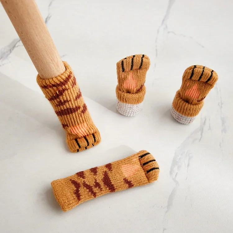 مجموعة واحدة من أغطية أرجل كراسي طاولة محبوكة مزدوجة مقاومة للتآكل وصامتة، ألوان: بني، رمادي فاتح، رمادي غامق، أسود، بني مزهر، أبيض، قهوة فاتحة