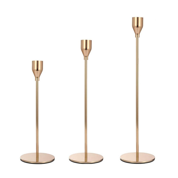 3 PCS / Set Home Decoration Wedding Wrought Iron Candle Holder, Style:, 3 PCS / Set Thick Bottom (Rose Red), 3 PCS / Set Thick Bottom (Silver), 3 PCS / Set Thin Bottom (Black), 3 PCS / Set Thin Bottom (Imitation Gold), 3 PCS / Set Thin Bottom (Silver)
