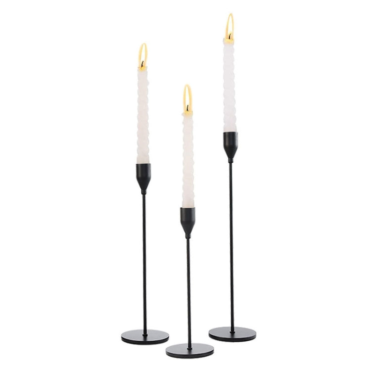 3 PCS / Set Home Decoration Wedding Wrought Iron Candle Holder, Style:, 3 PCS / Set Thick Bottom (Rose Red), 3 PCS / Set Thick Bottom (Silver), 3 PCS / Set Thin Bottom (Black), 3 PCS / Set Thin Bottom (Imitation Gold), 3 PCS / Set Thin Bottom (Silver)