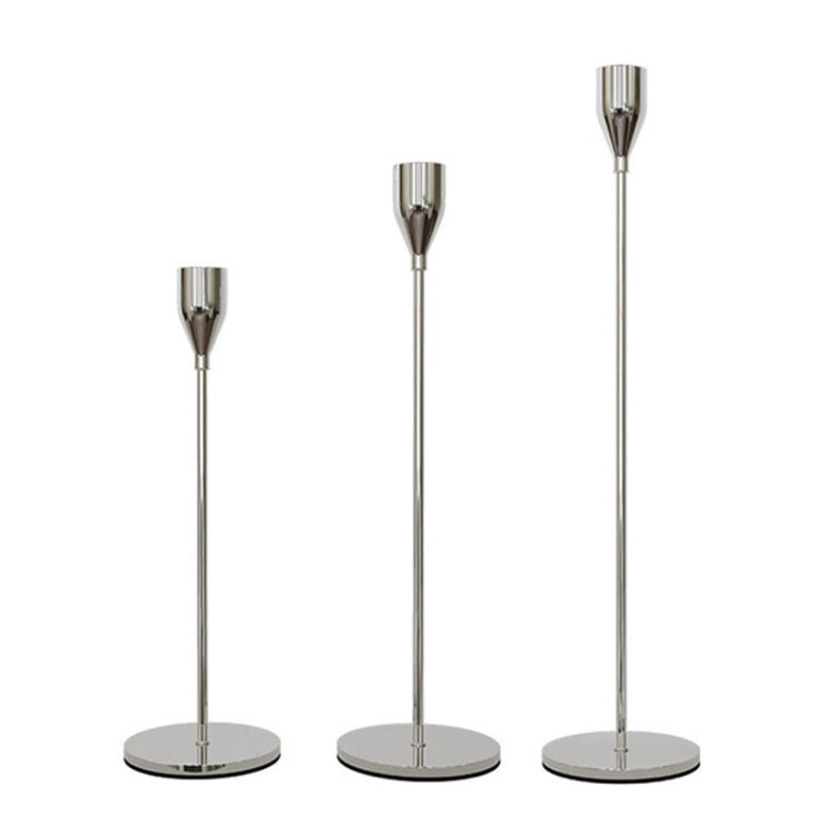 3 PCS / Set Home Decoration Wedding Wrought Iron Candle Holder, Style:, 3 PCS / Set Thick Bottom (Rose Red), 3 PCS / Set Thick Bottom (Silver), 3 PCS / Set Thin Bottom (Black), 3 PCS / Set Thin Bottom (Imitation Gold), 3 PCS / Set Thin Bottom (Silver)