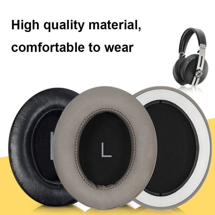 غطاء رغوي قابل للتنفس لسماعات الرأس مع إبزيم لسماعات Sennheiser Momentum 3، المواصفات: جلد بروتين أسود، جلد حمل أسود، جلد بروتين ذهبي، جلد حمل ذهبي