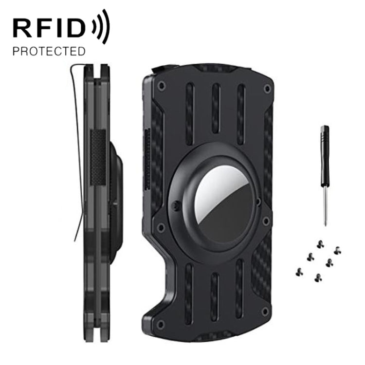 حامل بطاقة تعقب RFID معدني نحيف للغاية للرجال لـ AirTag الجيل الثاني / AirTag الجيل الأول، أسود، أزرق، أحمر