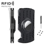 حامل بطاقة تعقب RFID معدني نحيف للغاية للرجال لـ AirTag الجيل الثاني / AirTag الجيل الأول، أسود، أزرق، أحمر