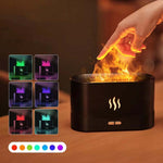 7 Color Flame Aromatherapy Machine Home Office Desk Air Humidifier, 7 Color (White), 7 Color(Black)