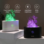 7 Color Flame Aromatherapy Machine Home Office Desk Air Humidifier, 7 Color (White), 7 Color(Black)