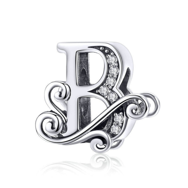 إكسسوارات خرز فضي من الزركون لصنع أساور DIY بحروف BSC030، الأنماط: A، B، C، D، E، F، G، H، I، J، K، L، M، N، O، P، Q، R، S، T، U، V، W، X، Y، Z