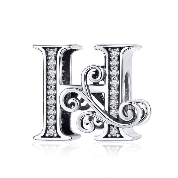 إكسسوارات خرز فضي من الزركون لصنع أساور DIY بحروف BSC030، الأنماط: A، B، C، D، E، F، G، H، I، J، K، L، M، N، O، P، Q، R، S، T، U، V، W، X، Y، Z