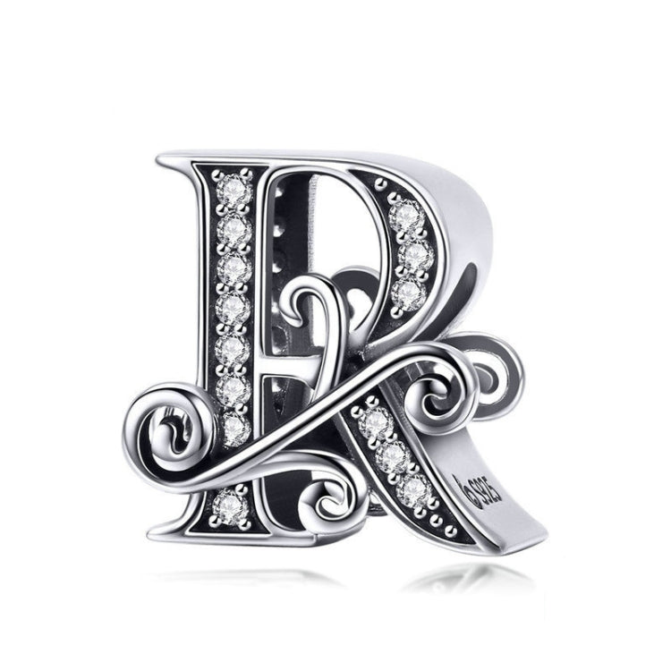 إكسسوارات خرز فضي من الزركون لصنع أساور DIY بحروف BSC030، الأنماط: A، B، C، D، E، F، G، H، I، J، K، L، M، N، O، P، Q، R، S، T، U، V، W، X، Y، Z